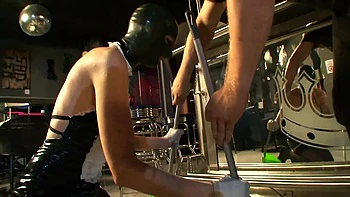 Humiliating red ass spanking whipping in kneeling