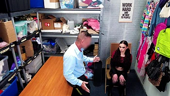 Peter fucks stunning Lucia Rossi in the office, stockings and all