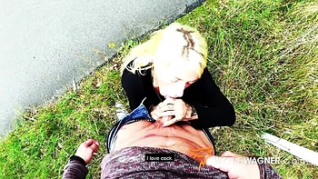 Big Tits German Babe Fucked Outside Public