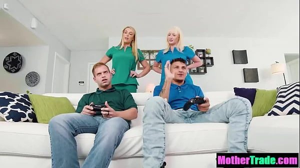 Milf stepmothers give stepsons a thorough checkup - fucked up family