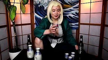 VirtualGeisha Tsunade solo masturbates with toys, cumslut exposed