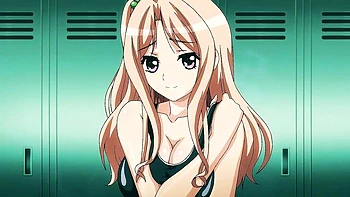 Big-tit anime babe fucked doggy and creampied