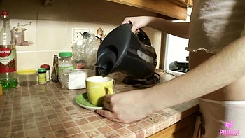 Glamour girlfriend at oil lotion scene
