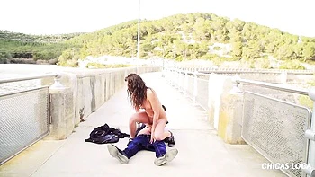Sweet outdoor sex in the sideways pose with a long-legged Verona Sky