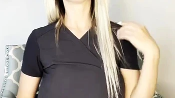 Sexy Blonde Babe With Big Boobs Strips Bra