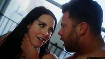 A couple enjoys romantic sex with Angela White in high heels