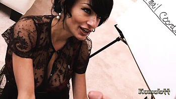 Graceful Persia Pele and Persia at moaning action