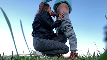 Mark's thick cock buried in Lolipop's eager mouth